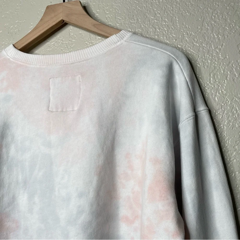 Hollister Cropped Embroidered Tie Dye Crewneck Long Sleeve Floral